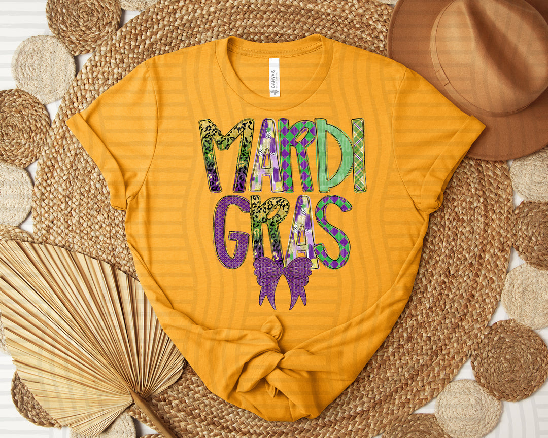 Mardi Bow DTF Print