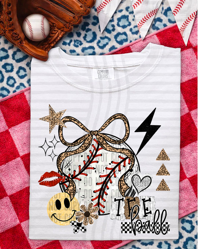Leopard Tee Ball DTF Print