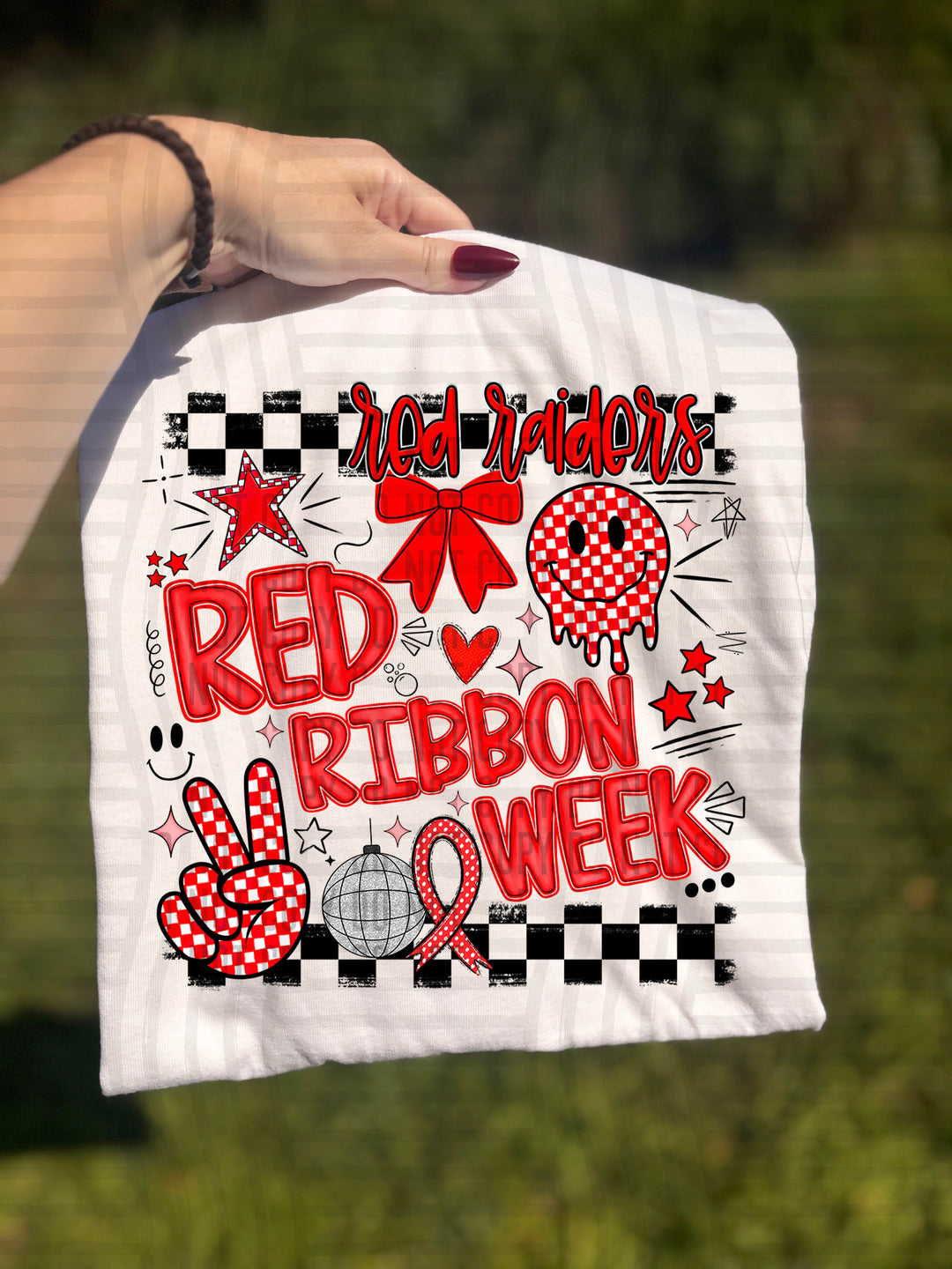 Red Ribbon DTF Print
