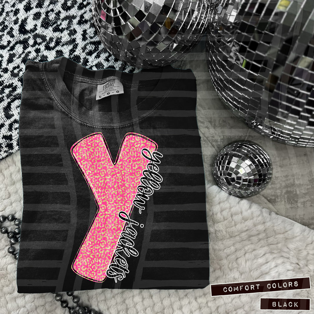 Pink Leopard Initial DTF Print