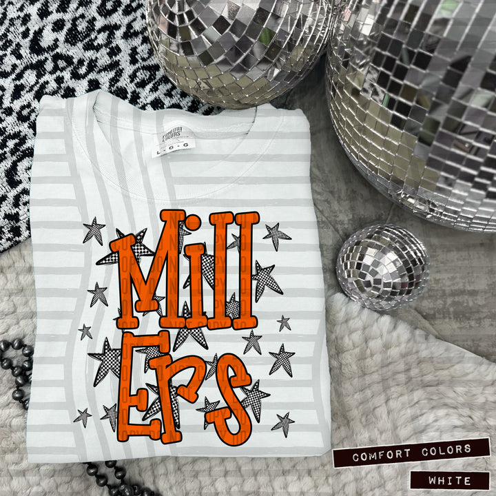 Orange Staggered DTF Print