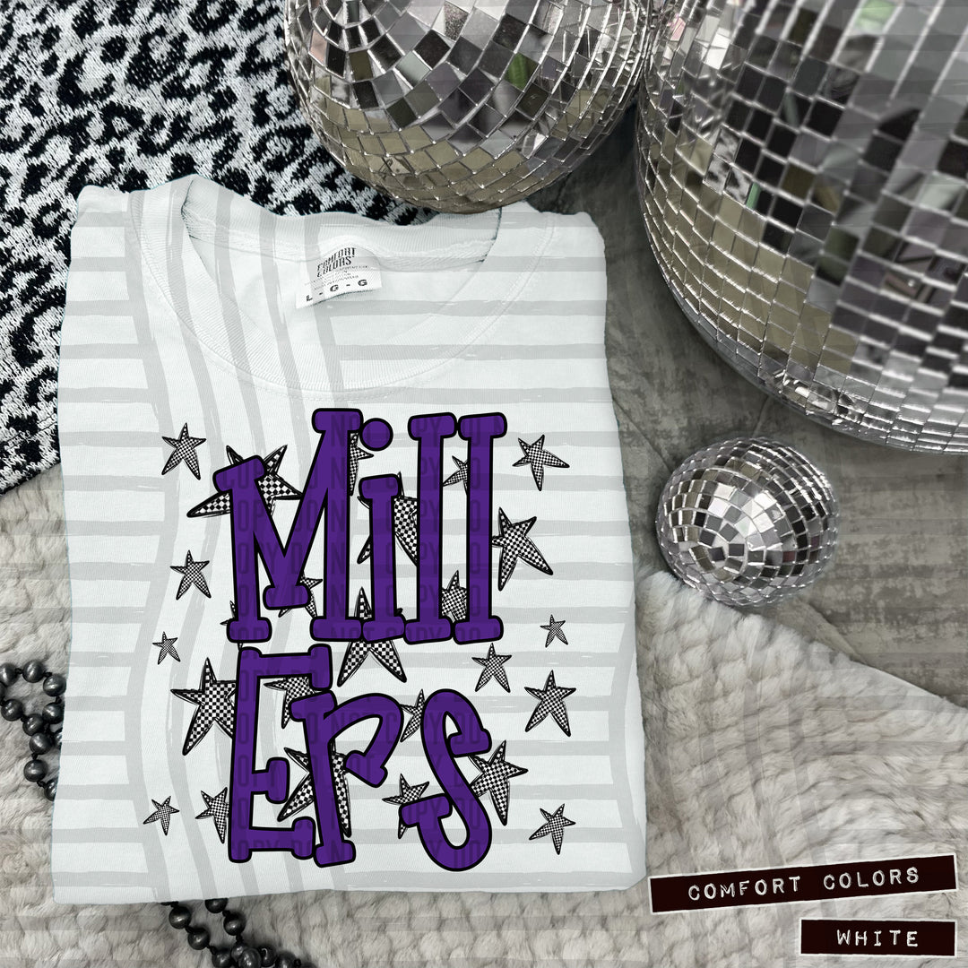 Purple Staggered DTF Print