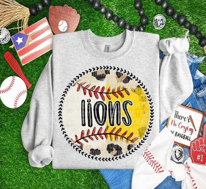 Half Baseball/Softball Round DTF Print