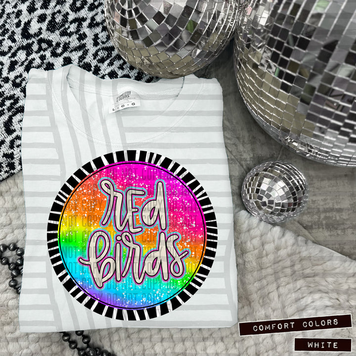 Rainbow Splatter Rounds DTF Print