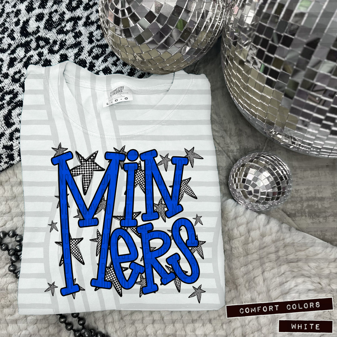 Blue Staggered DTF Print