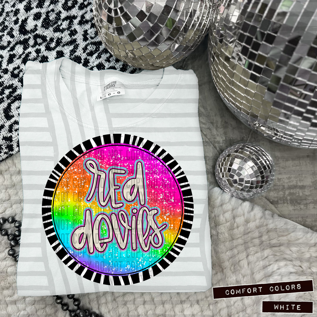 Rainbow Splatter Rounds DTF Print