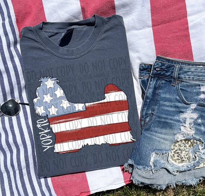 Patriotic Dog Designs White Text DTF Print