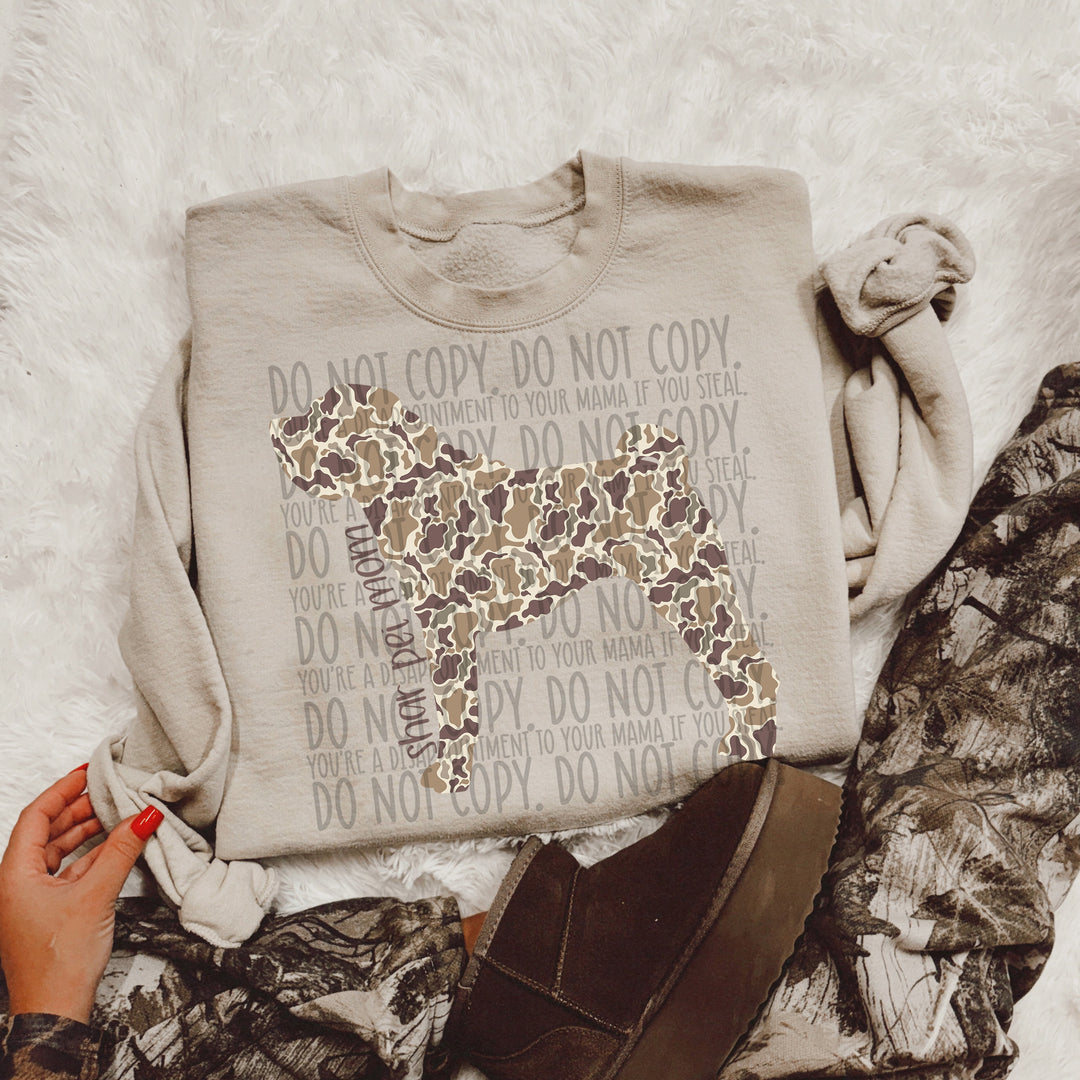 Duck Camo Dog Breeds DTF Print