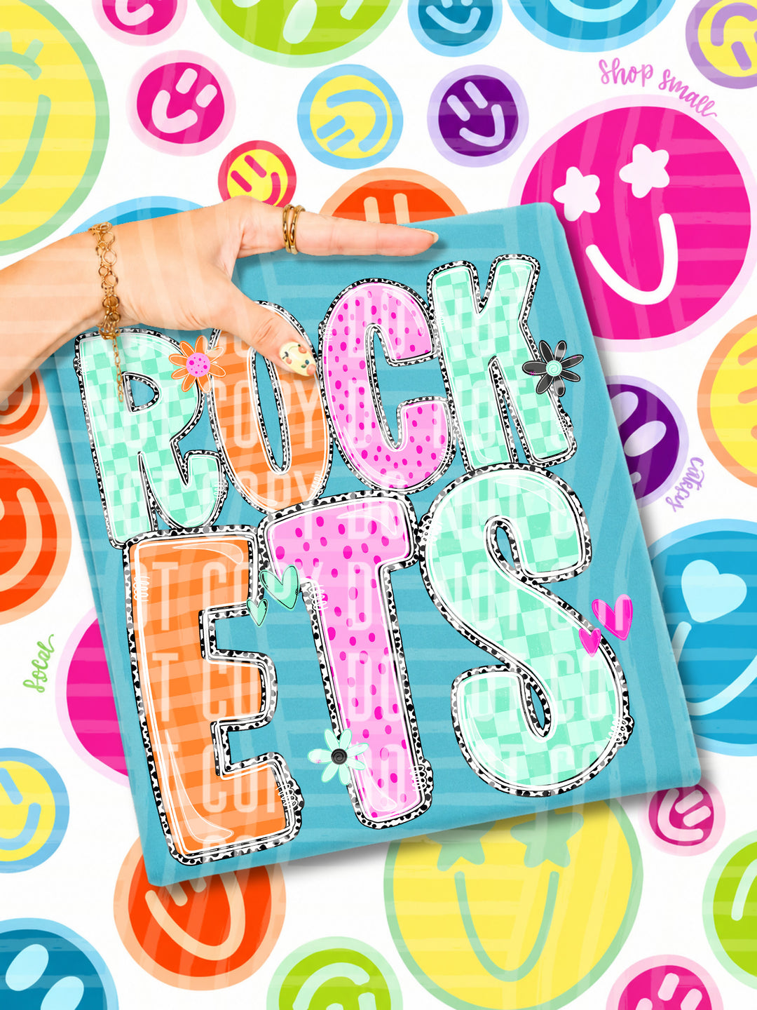Happy Blooms Mascots DTF Print