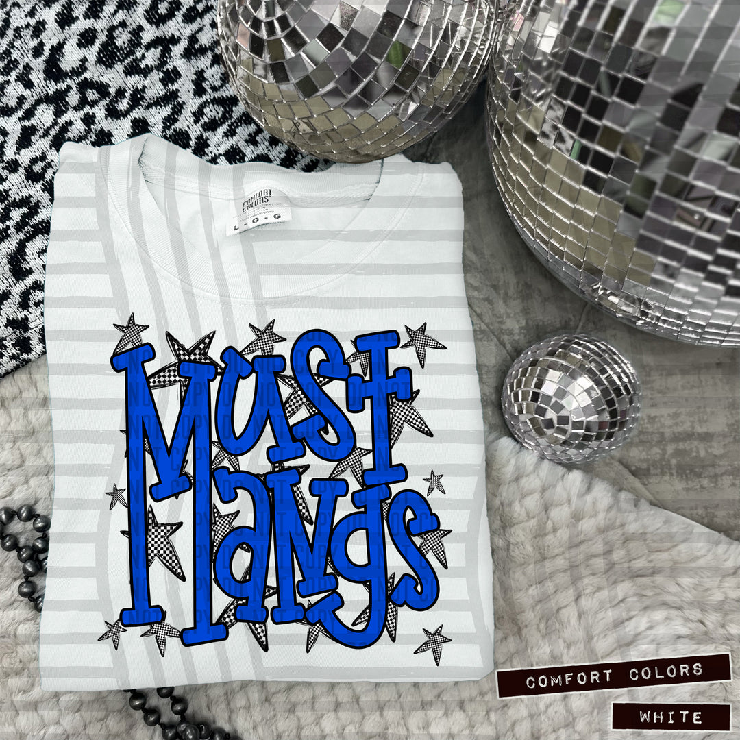 Blue Staggered DTF Print