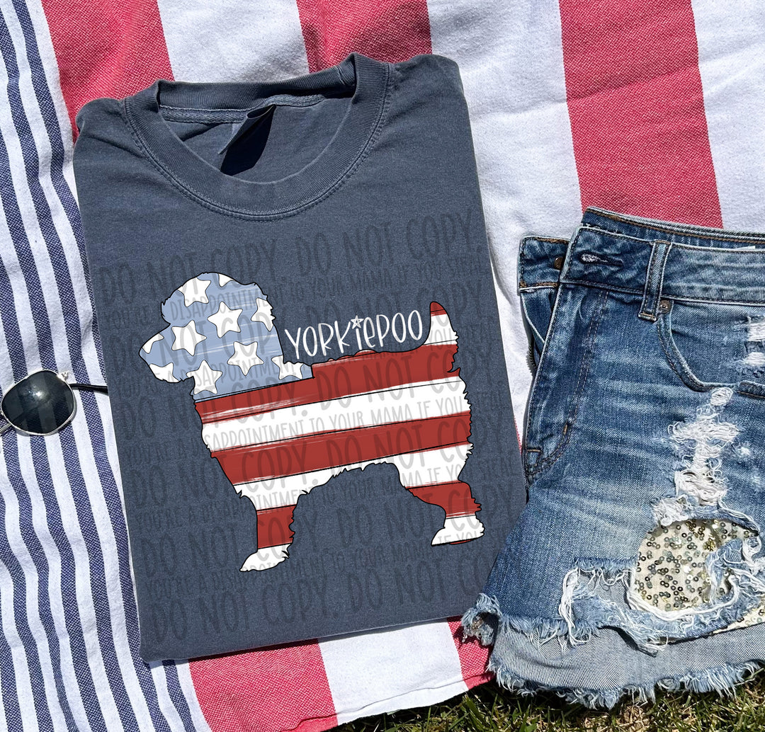 Patriotic Dog Designs White Text DTF Print