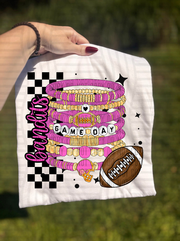 Pink Game Day Bracelets DTF Print