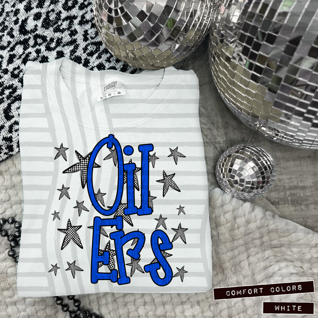 Blue Staggered DTF Print