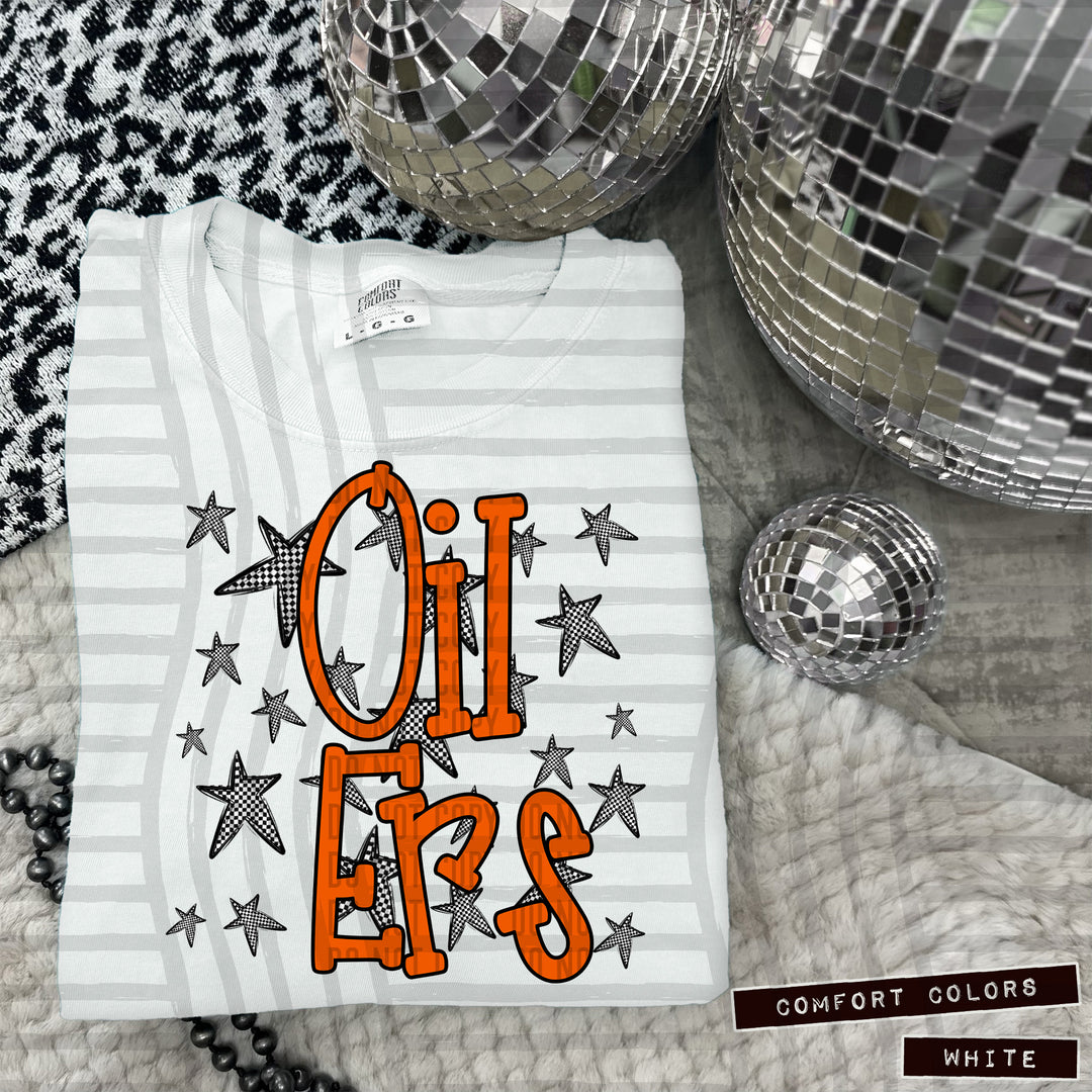 Orange Staggered DTF Print