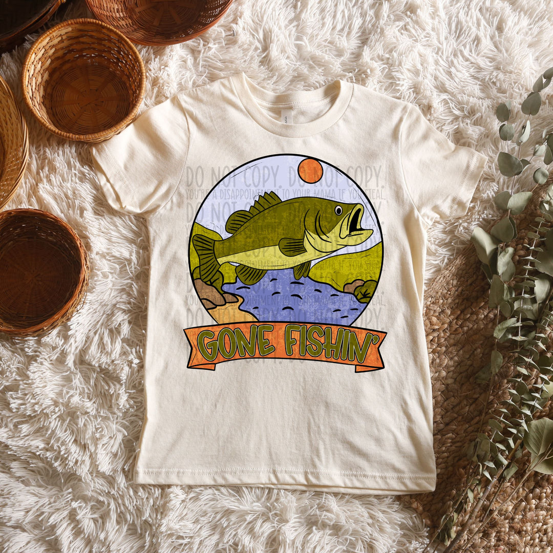 Gone Fishing DTF Print