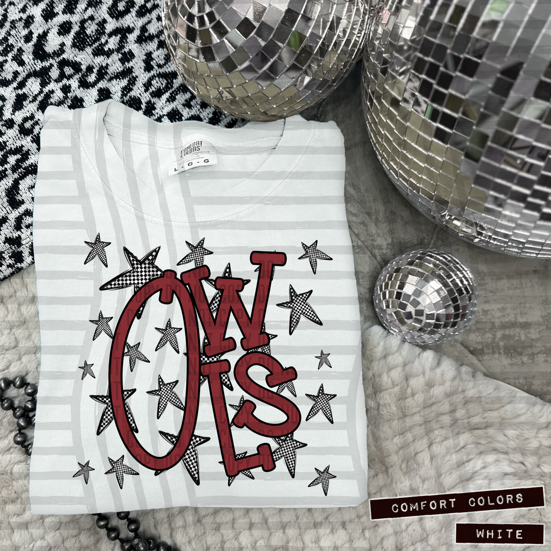 Crimson Staggered DTF Print