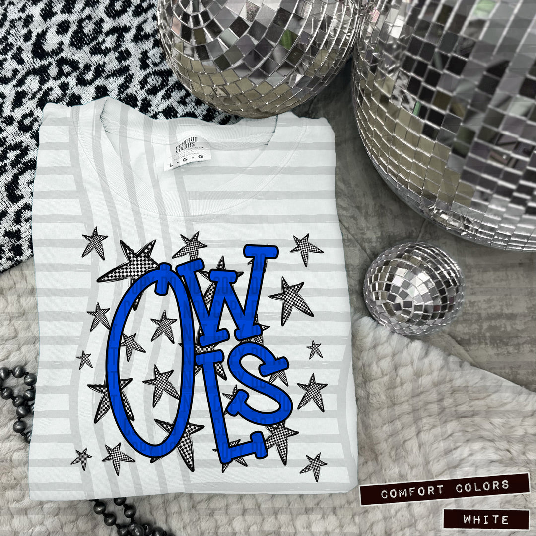 Blue Staggered DTF Print