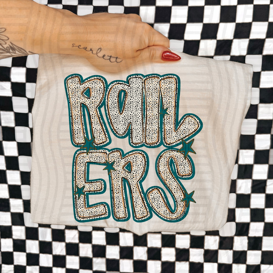 Teal Dotty DTF Print