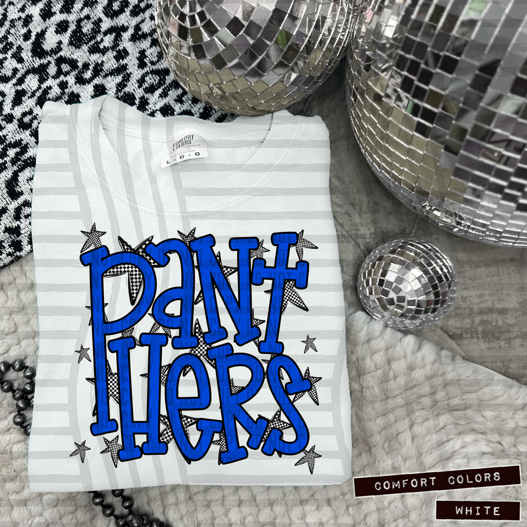 Blue Staggered DTF Print