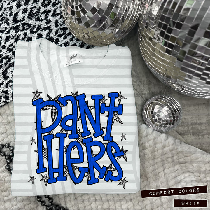 Blue Staggered DTF Print