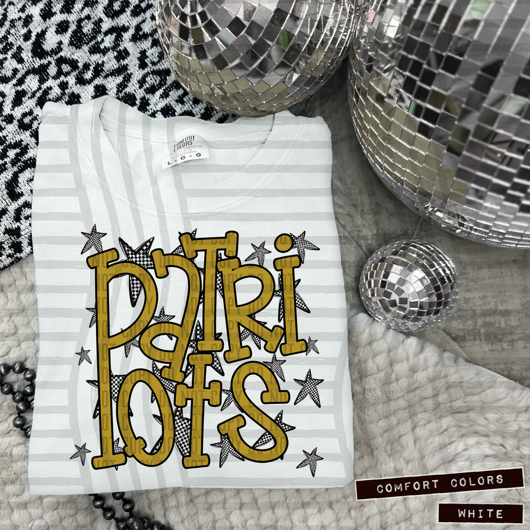 Gold Staggered DTF Print