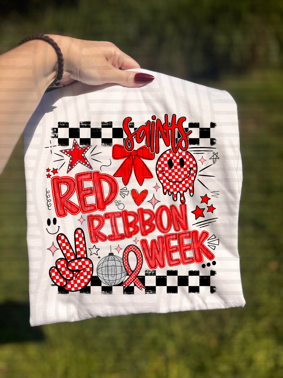 Red Ribbon DTF Print