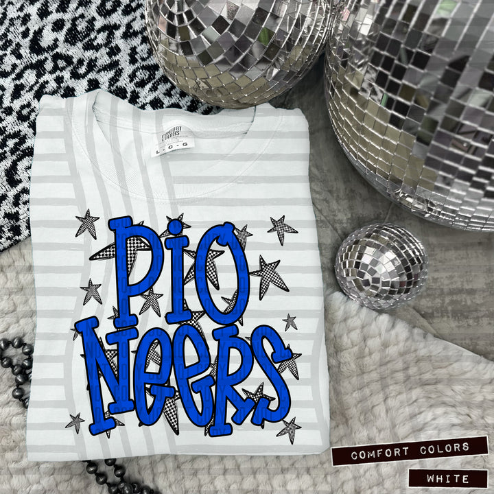 Blue Staggered DTF Print