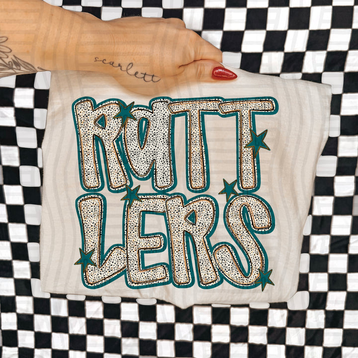 Teal Dotty DTF Print