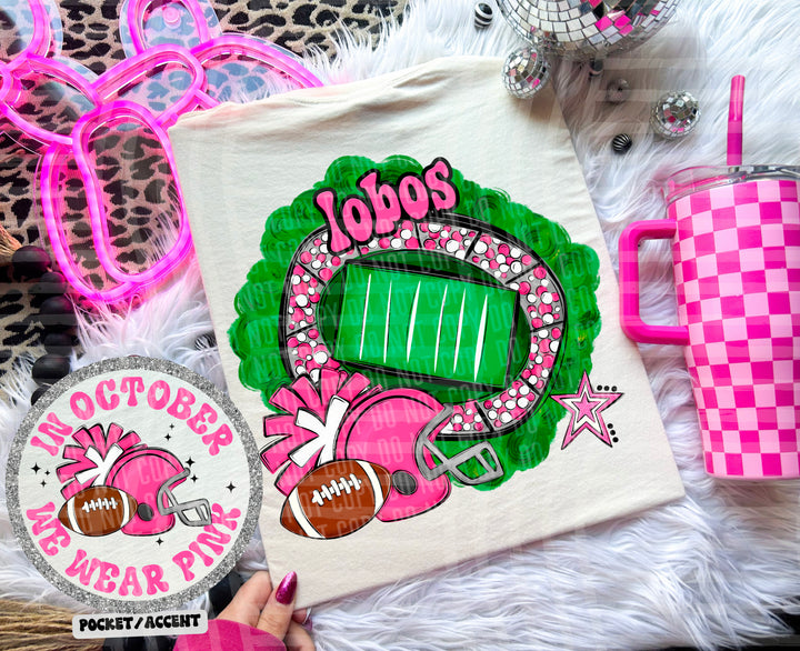 In October We Wear Pink- Football DTF Print