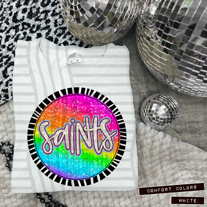 Rainbow Splatter Rounds DTF Print