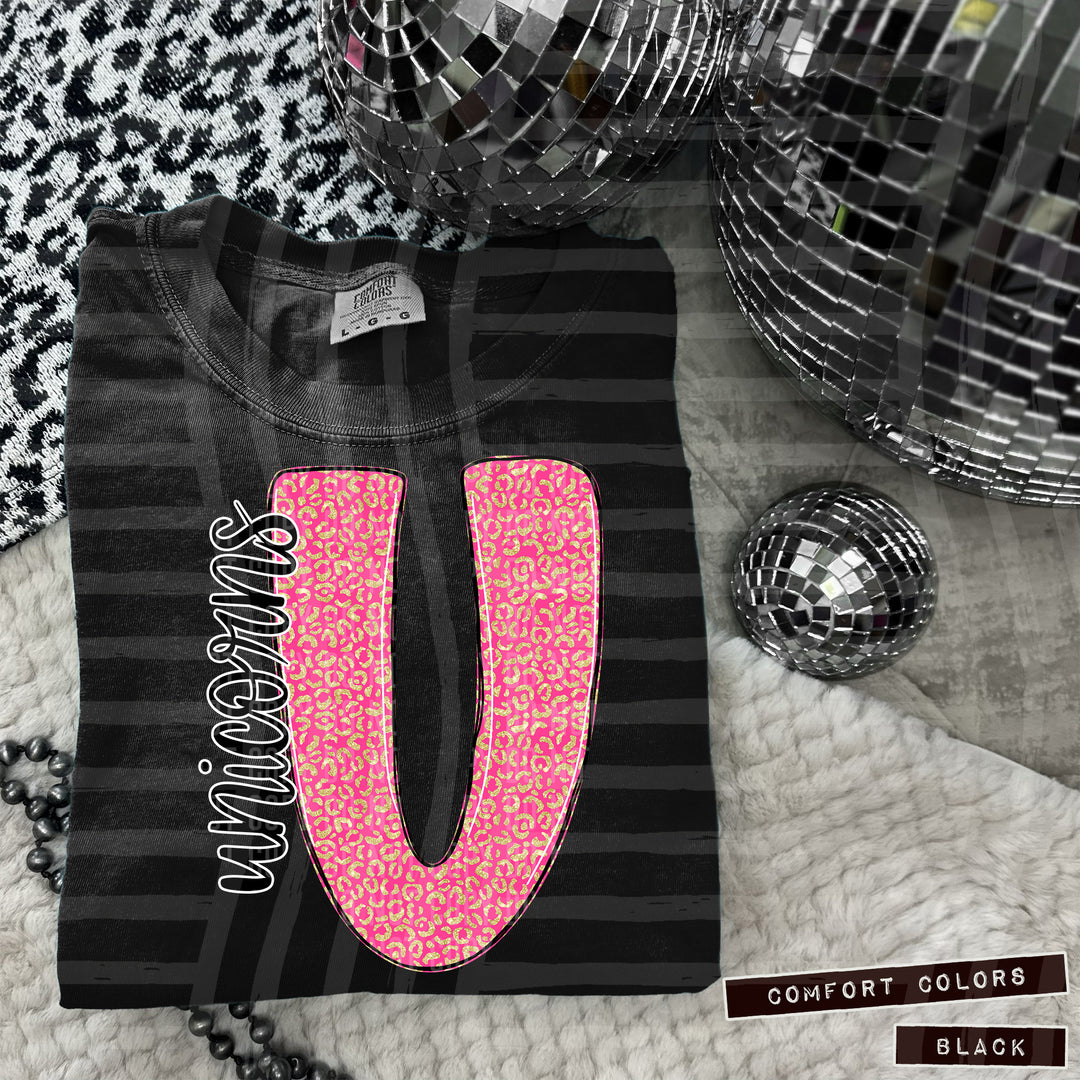 Pink Leopard Initial DTF Print