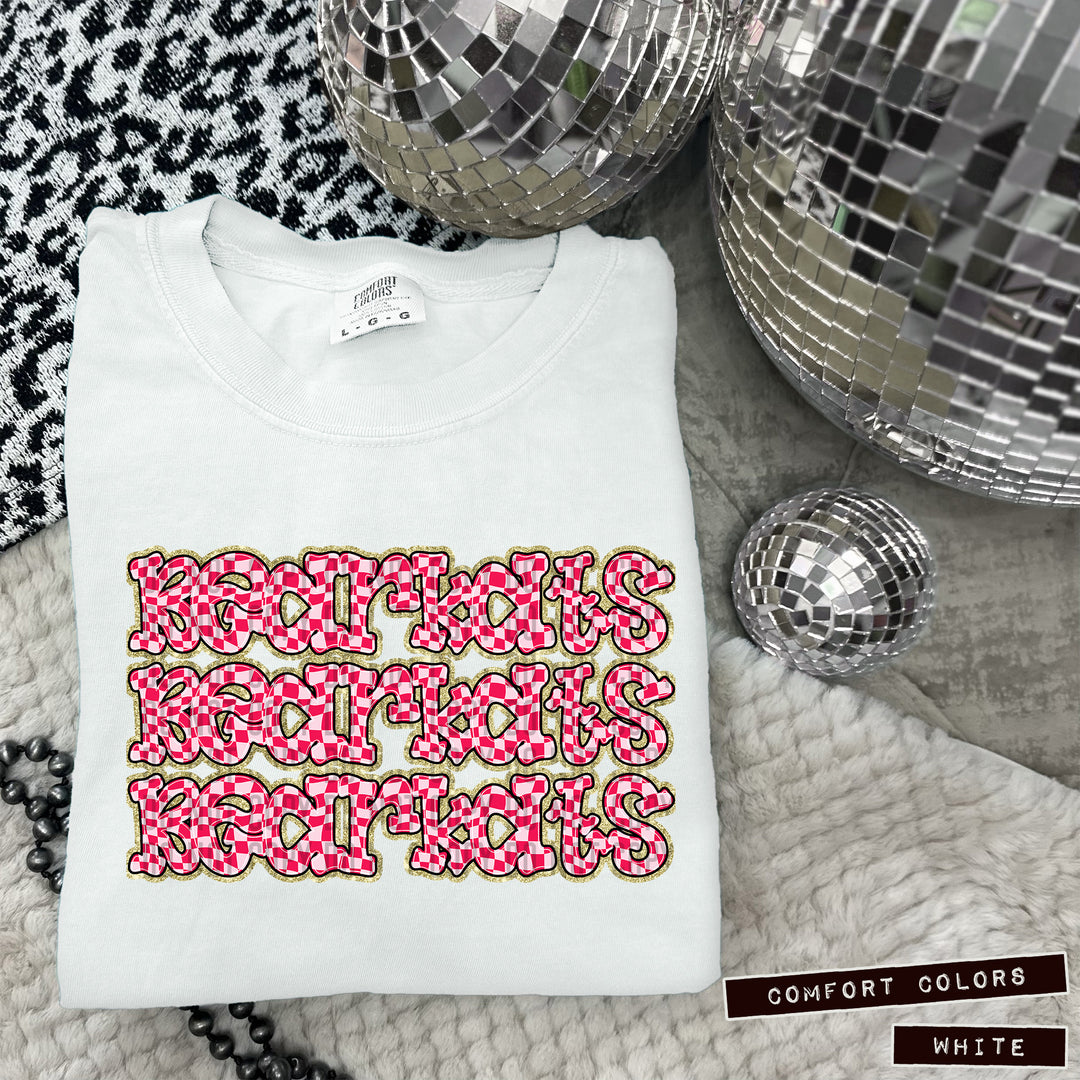Pink Checks DTF Print