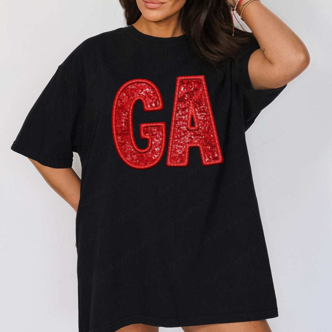 Georgia Faux Embroidery Sequin DTF Print