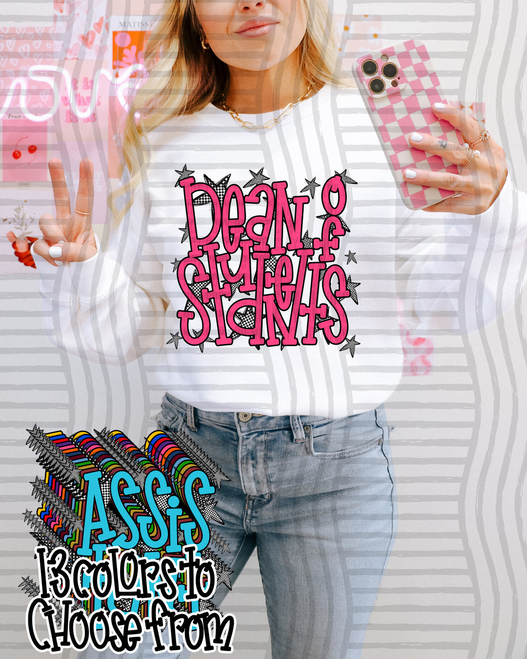 School Names Occupations Red DTF Print