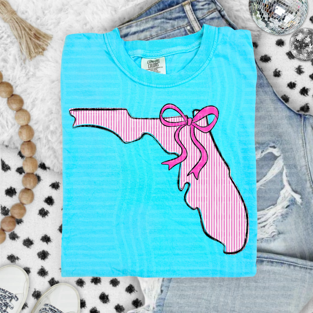 Seersucker States With Bow DTF Print