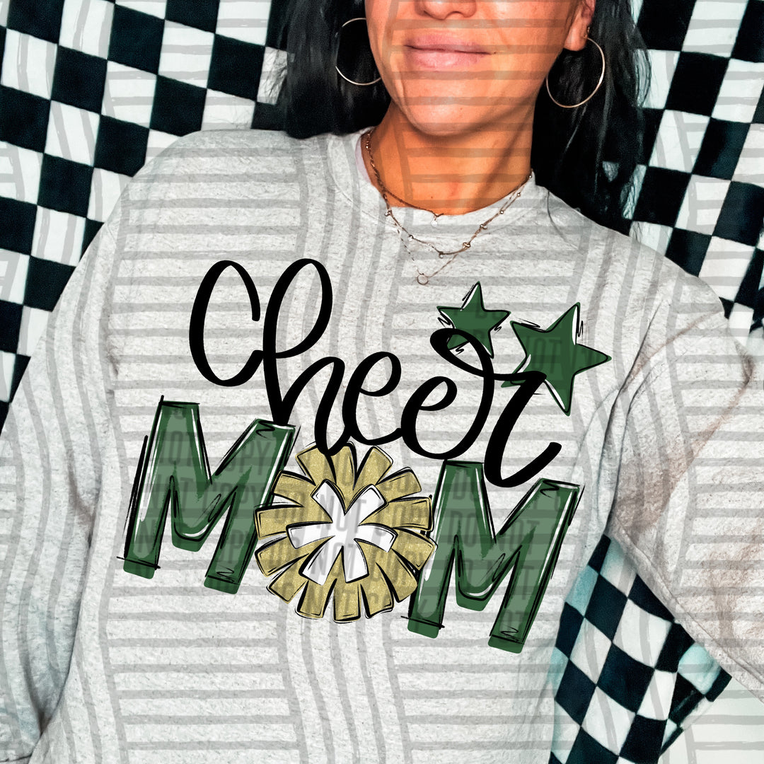 Sports Mom Cheer Gold DTF Print