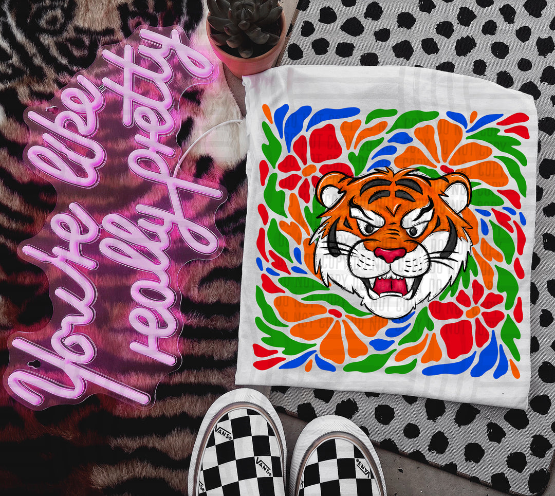 Retro Floral Mascot Heads DTF Print