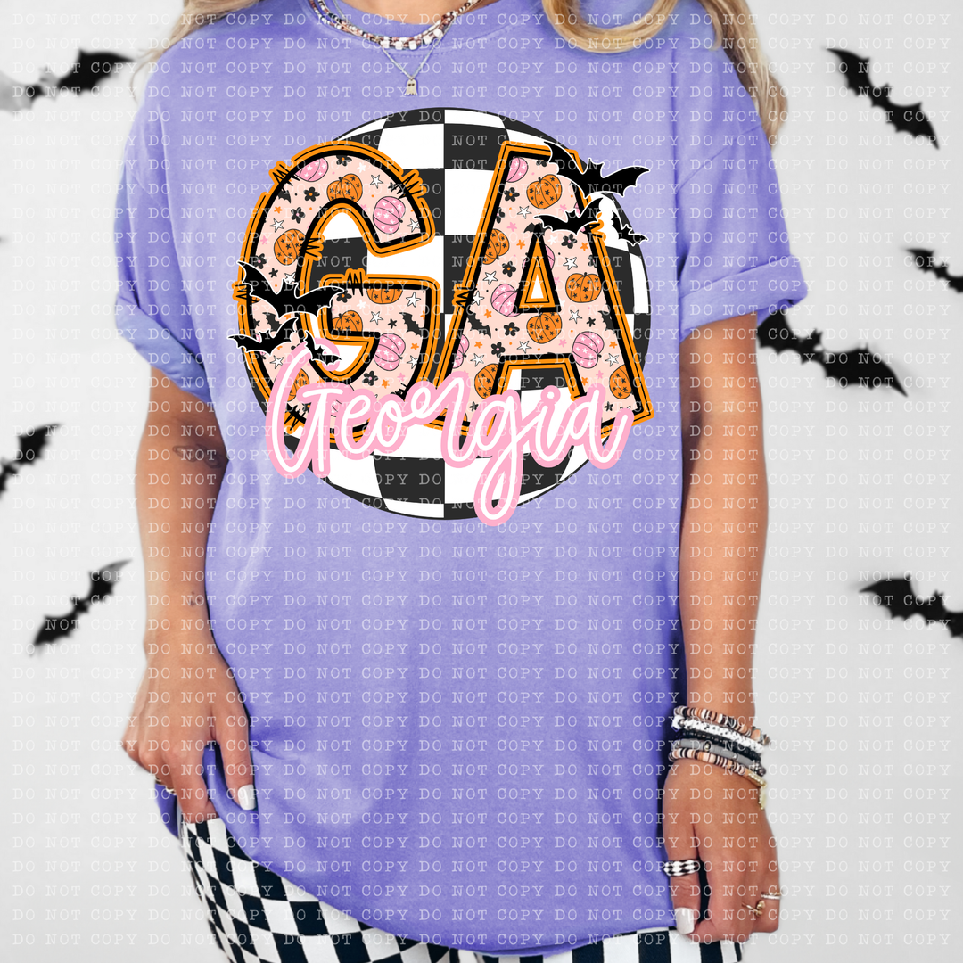 Pumpkin Batty States DTF Print