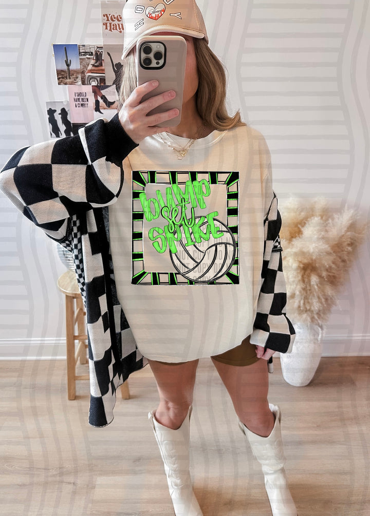 Bump Set Spike Volleyball DTF Print