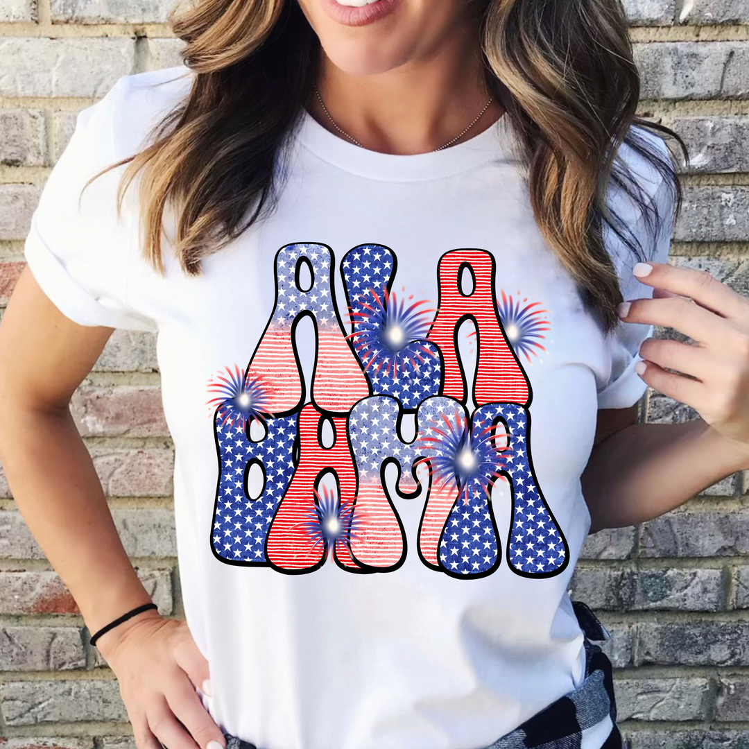 Patriotic Stars and Stripes States DTF Print