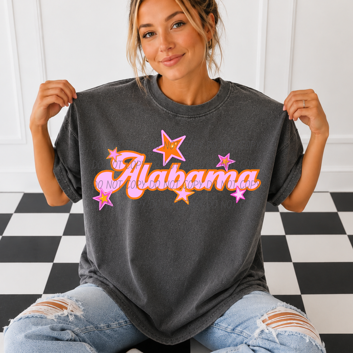 Pink and Orange States DTF Print