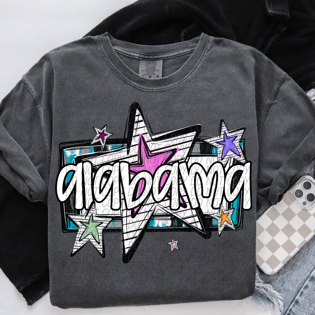 Bright Stars States DTF Print