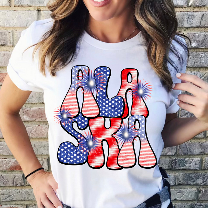 Patriotic Stars and Stripes States DTF Print