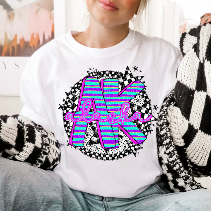 Striped Spring States DTF Print