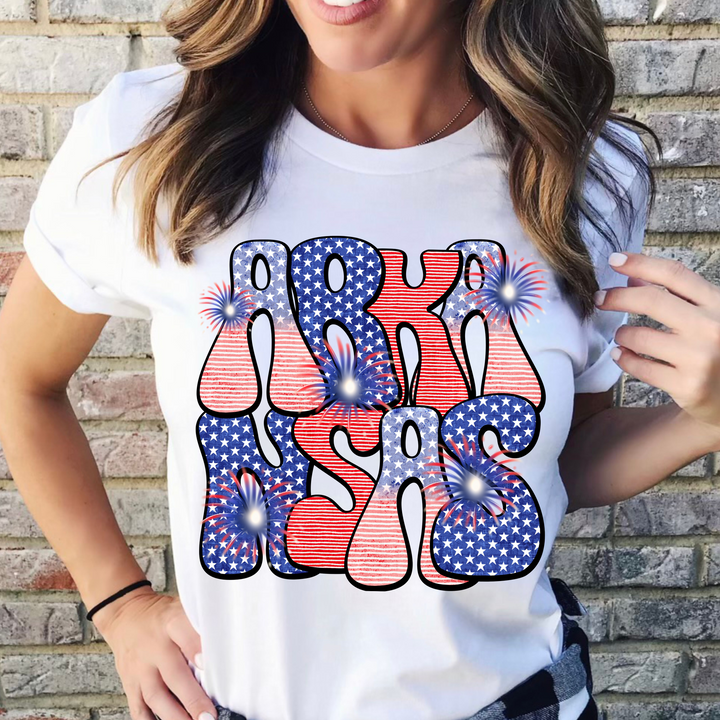 Patriotic Stars and Stripes States DTF Print