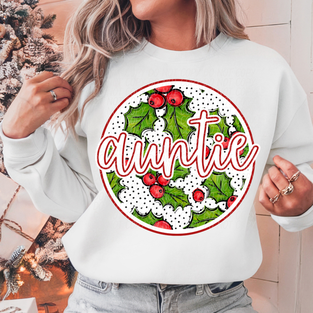 Circle Holly Names DTF Print