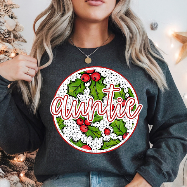 Circle Holly Names DTF Print