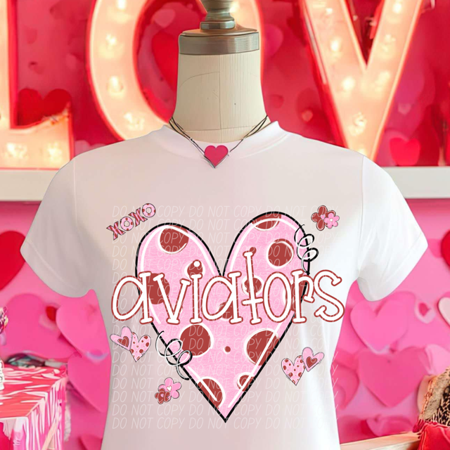 Valentine's Mascot Pink and Red DTF Print