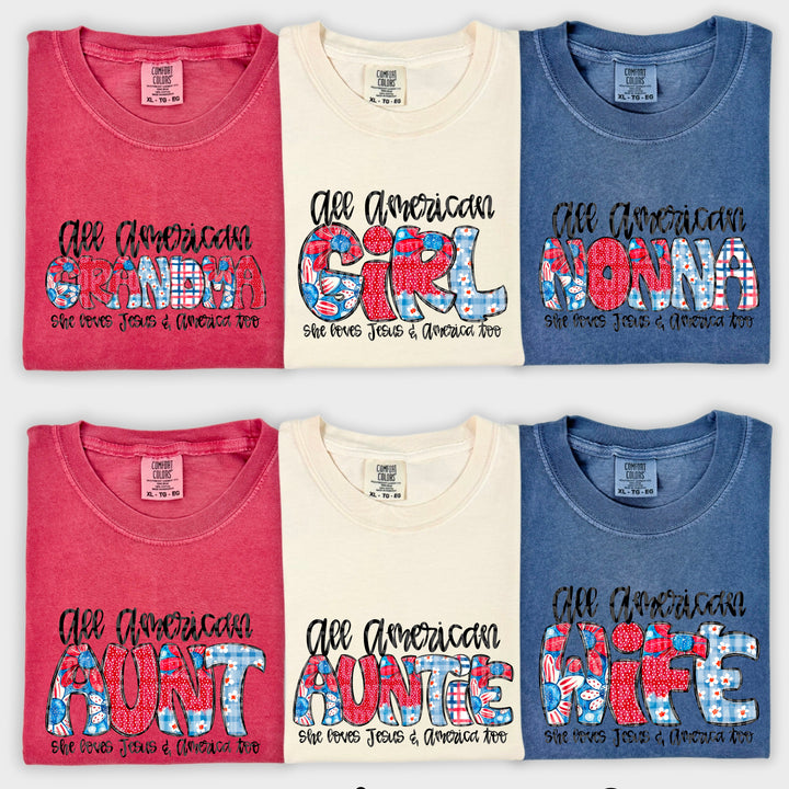 She Loves Jesus And America Too Collection DTF Print