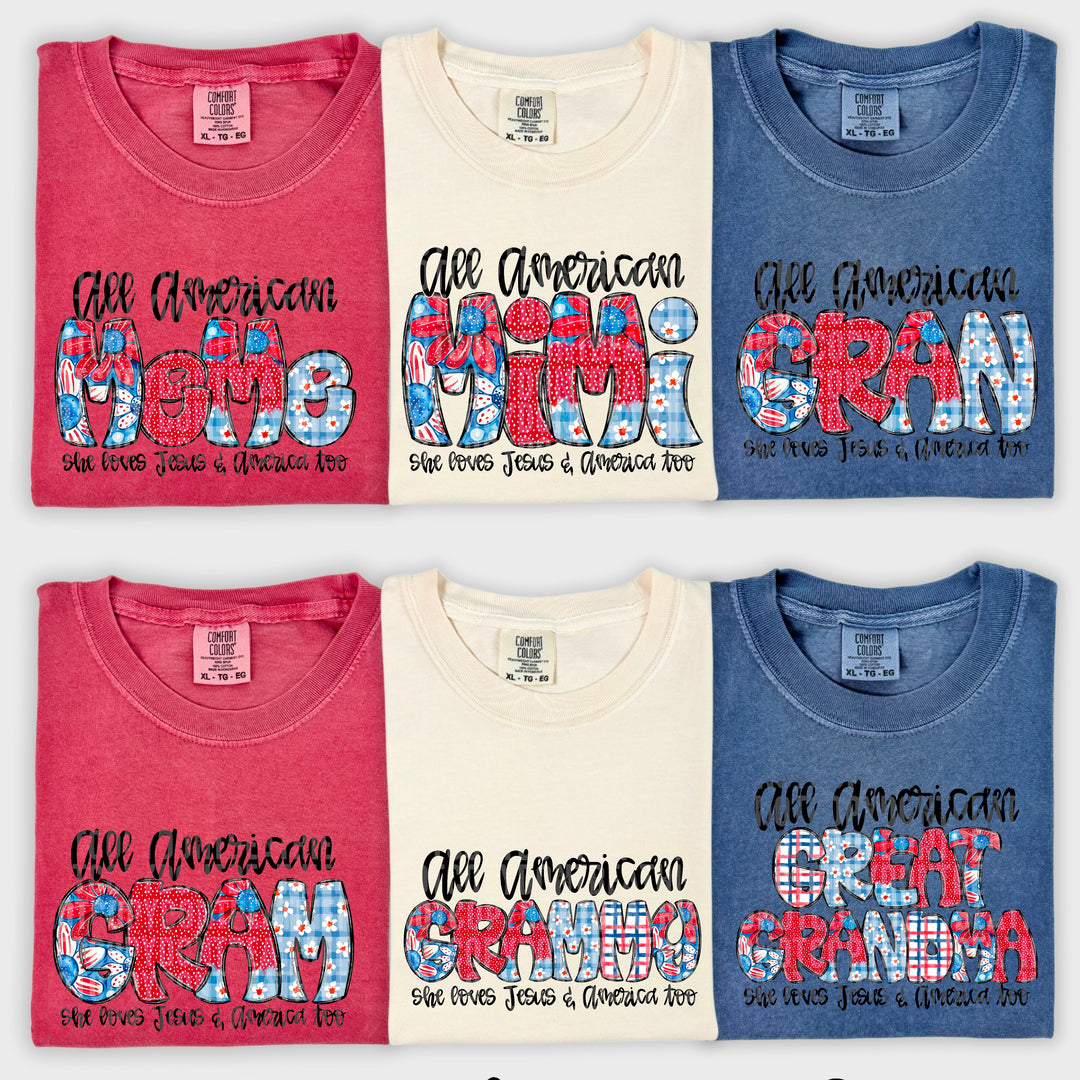She Loves Jesus And America Too Collection DTF Print